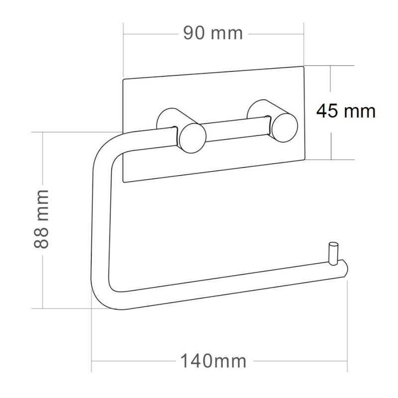 Samolepící držák toaletního papíru, nerez mat 33207