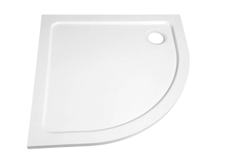 TECMI sprchová vanička z litého mramoru, čtvrtkruh 90x90cm, R550, bílá PQ559