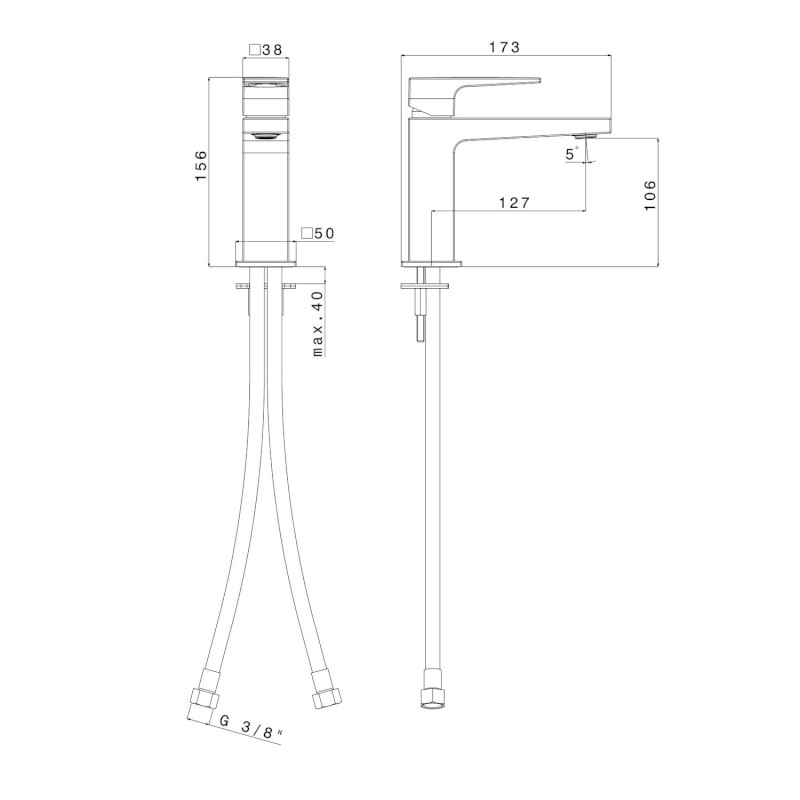 DIMY stojánková umyvadlová baterie, chrom DM002