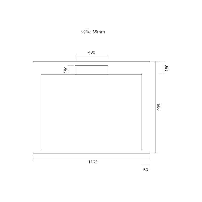 IRENA sprchová vanička z litého mramoru, obdélník 120x100cm, bílá HI120100