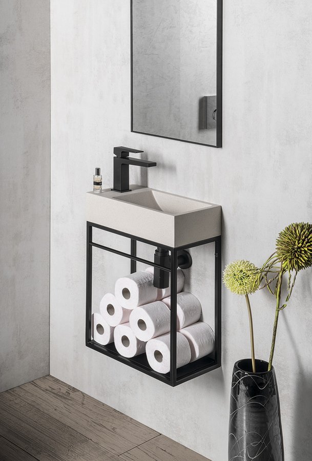 CREST konzole s policí, 39,5x45x21,7cm, černá mat AR402