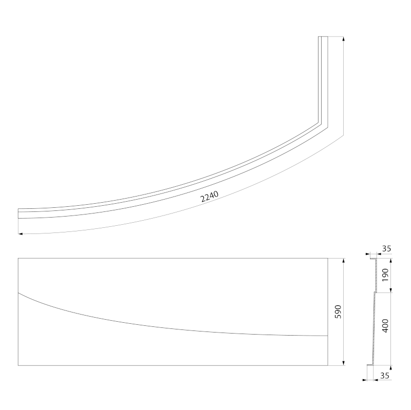 EVIA L 160 panel rohový 11813