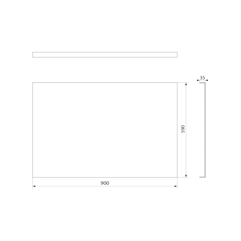 PLAIN panel boční 90x59cm, černá mat 72714.21