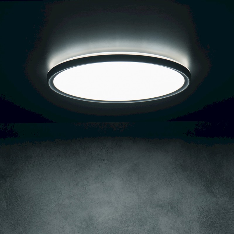 AZPO stropní LED svítidlo, ø 225mm, 11,8W, 3000/4000/6000K, IP54, černá mat 31513