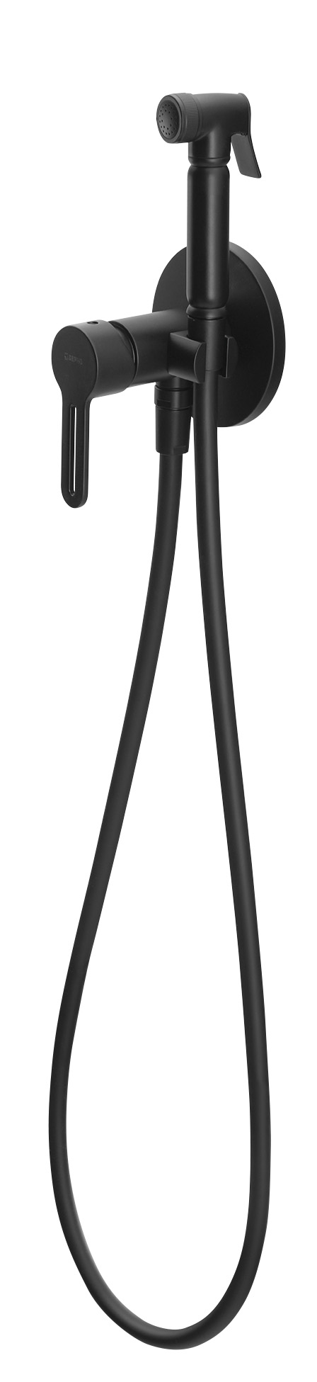 Podomítková bidetová baterie se Stop sprškou, kulatá, černá mat 1103-15