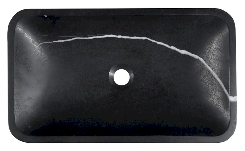 BLOK kamenné umyvadlo na desku, 60x35cm, matný černý Marquin 2401-39