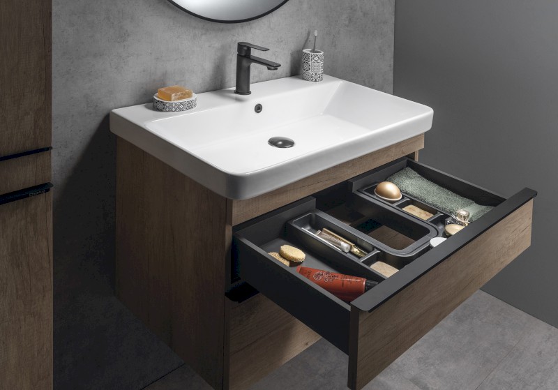 SITIA umyvadlová skříňka 46,4x70x44,2cm, 2xzásuvka, dub alabama SI050-2222