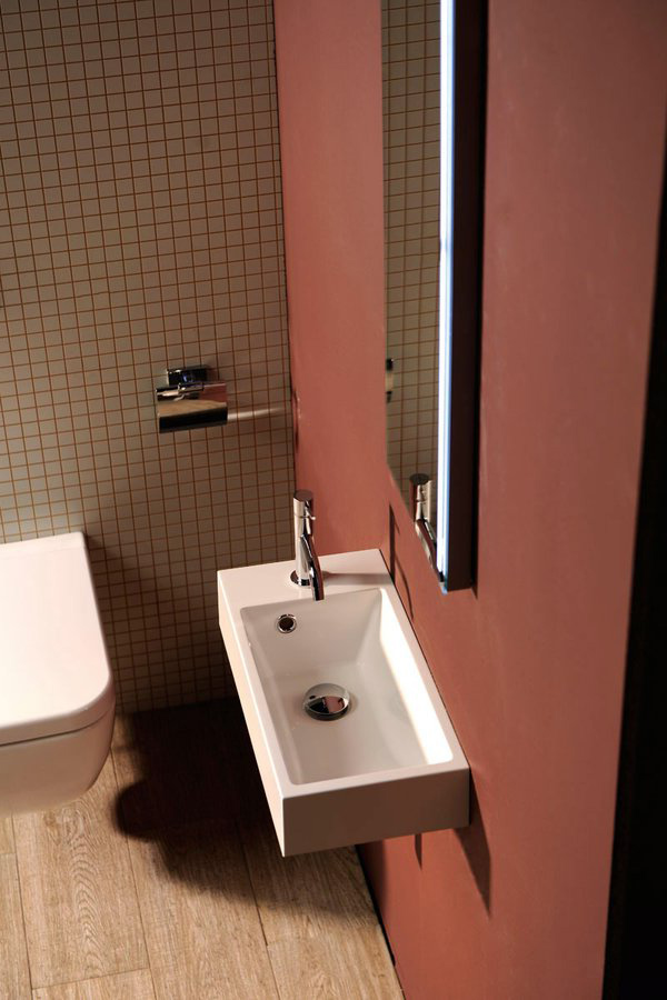 ARIANA umývátko, litý mramor, 50x25cm, baterie vlevo, bílá SM012