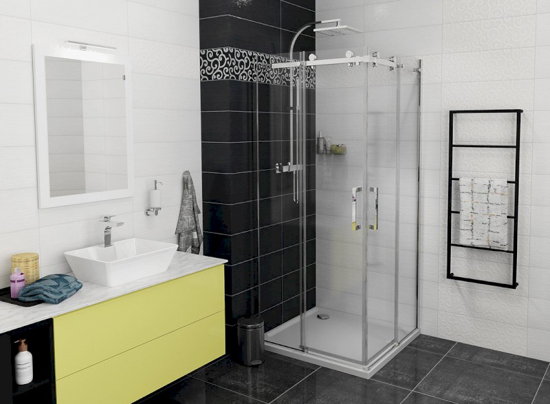 DRAGON sprchové posuvné dveře rohový vstup 1200 mm, čiré sklo GD4212