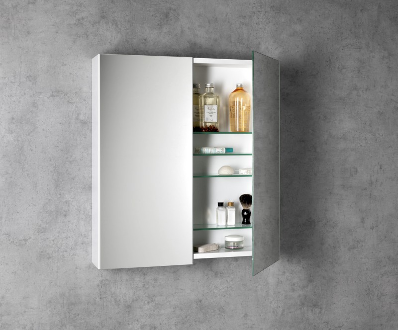 NEON koupelnová galerka, oboustranné zrcadlo, 60x66,5cm, bílá 501.200.0