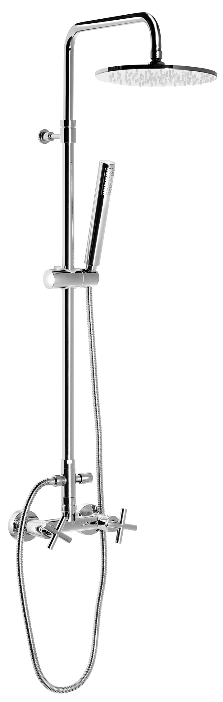 AIRTECH-AXIA sprchový sloup k napojení na baterii, hlavová, ruční sprcha, chrom 990E