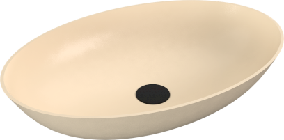 BANERA OVAL umyvadlo na desku, litý mramor, 60x40cm, béžová mat 14397.81