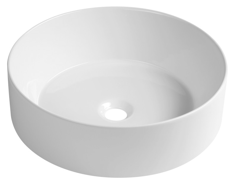 NICE umyvadlo na desku kulaté, průměr 45cm, bílá NC045