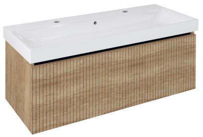 NELIO STRIP umyvadlová skříňka 116,5x44x49cm, 1x zásuvka, dub alabama NL120-2322