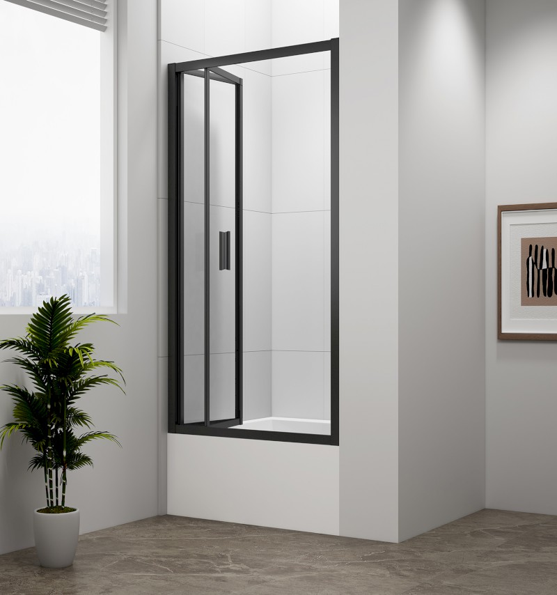 DEEP BLACK sprchové dveře skládací 1000x1650mm, čiré sklo MD1910B