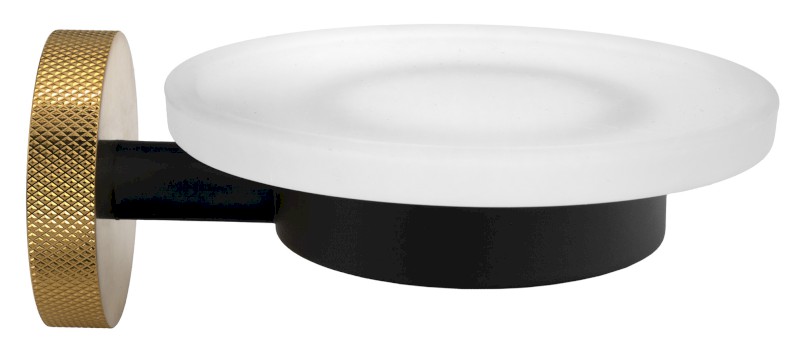 LARISSA mýdlenka, mléčné sklo, černá/zlato mat WS002BG