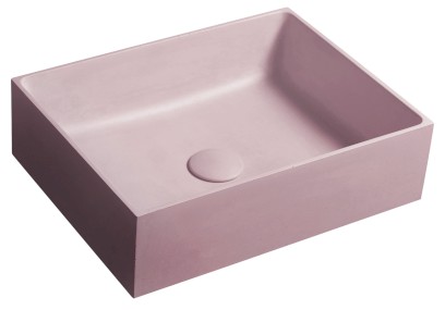 FORMIGO betonové umyvadlo na desku, 47,5x36,5cm, růžová mat FG121