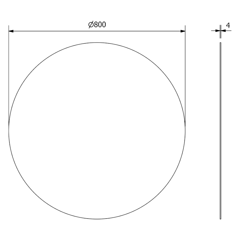 BORD kulaté zrcadlo s broušenou hranou ø 80cm, CU free 22446