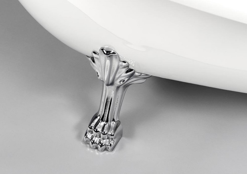 RETRO volně stojící vana 167,5x76x71cm, nohy chrom mat, bílá 42122