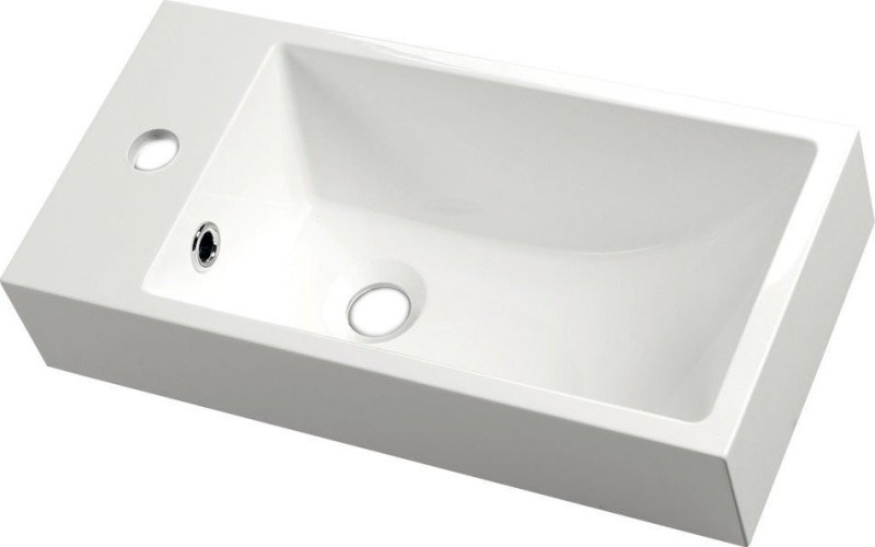 ARIANA umývátko, litý mramor, 50x25cm, baterie vlevo, bílá SM012