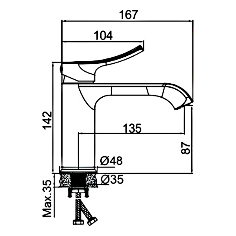 SUGA stojánková umyvadlová baterie, chrom TJ002