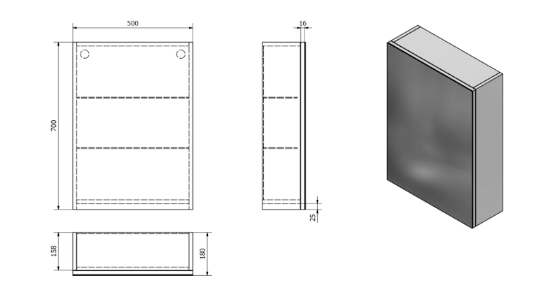 VEGA galerka, 50x70x18cm, dub platin VG850