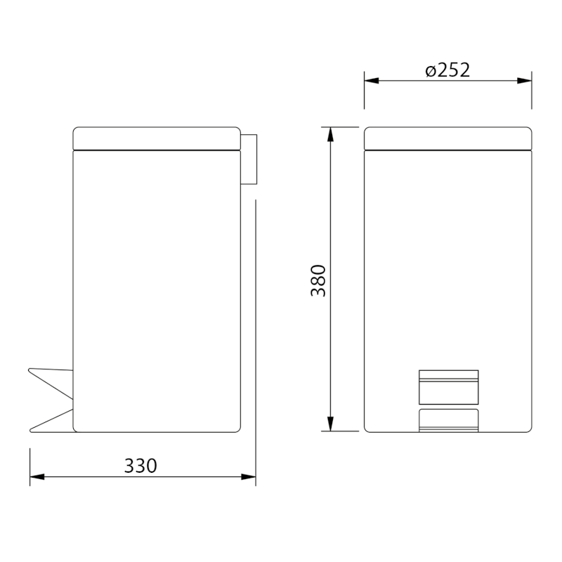 SIMPLE LINE odpadkový koš kulatý 12l, černá mat 26112