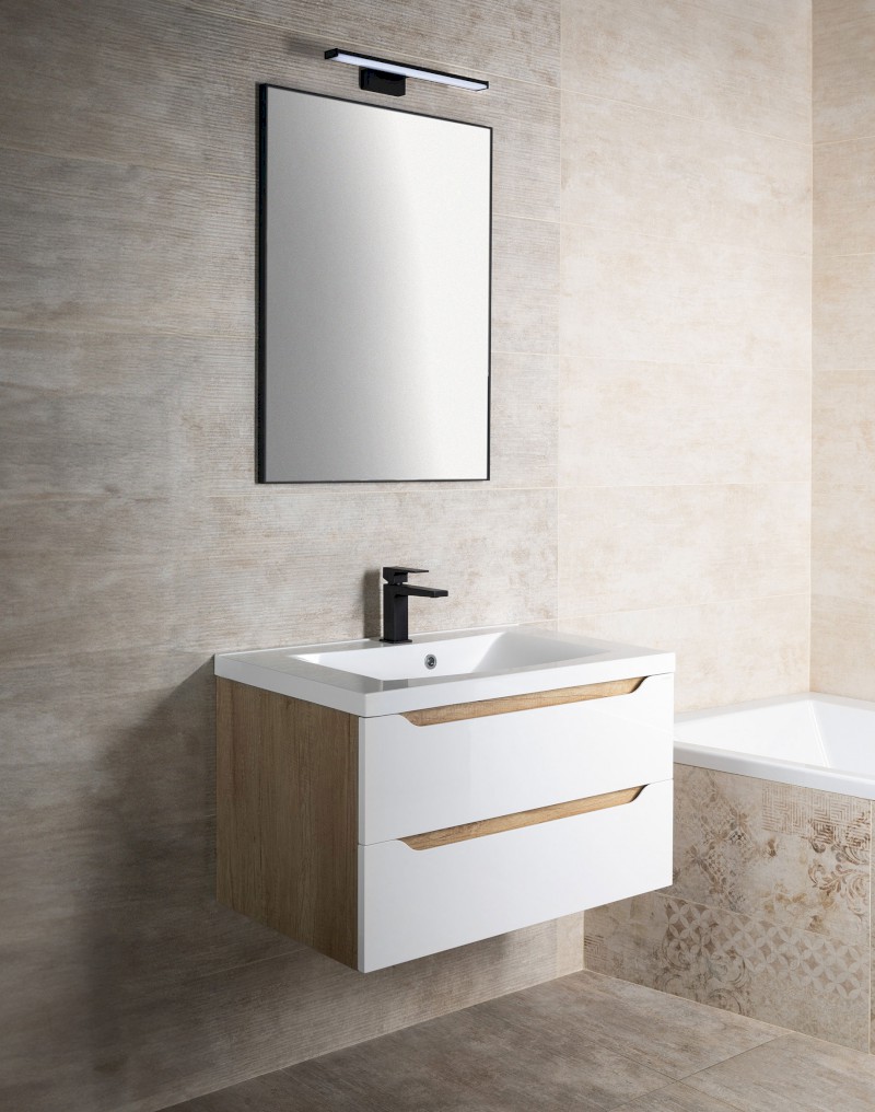 WAVE umyvadlová skříňka 79,7x45x47,8cm, bílá/mali wenge WA080-3021