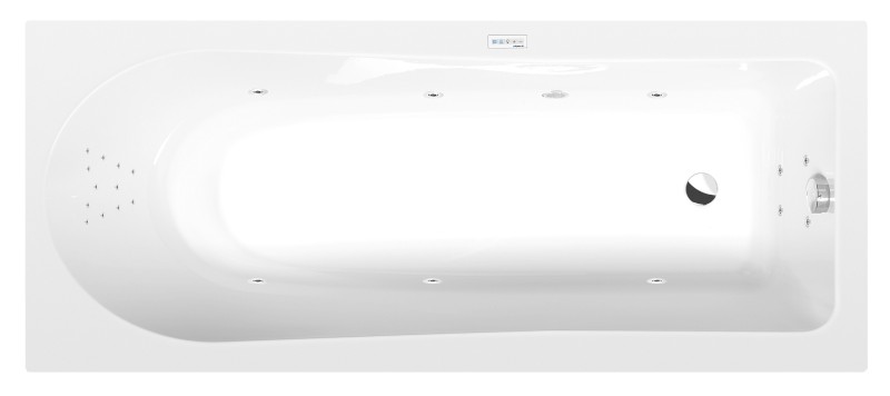 LISA hydromasážní vana, 170x70x47cm, Highline Hydro, chrom 87111.5010