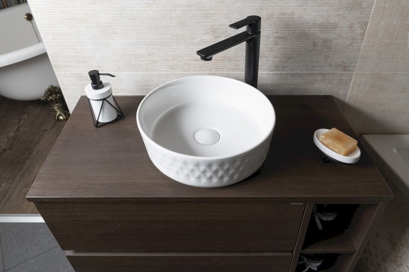 ROMBO keramické umyvadlo na desku, průměr 36cm, bílá 10NF67036