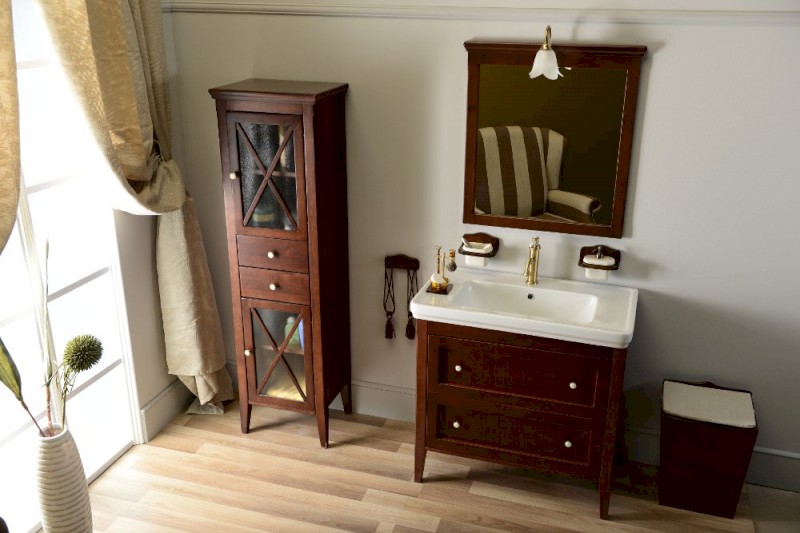 CROSS umyvadlová skříňka 85x81x47cm, 2x zásuvka, buk CR391