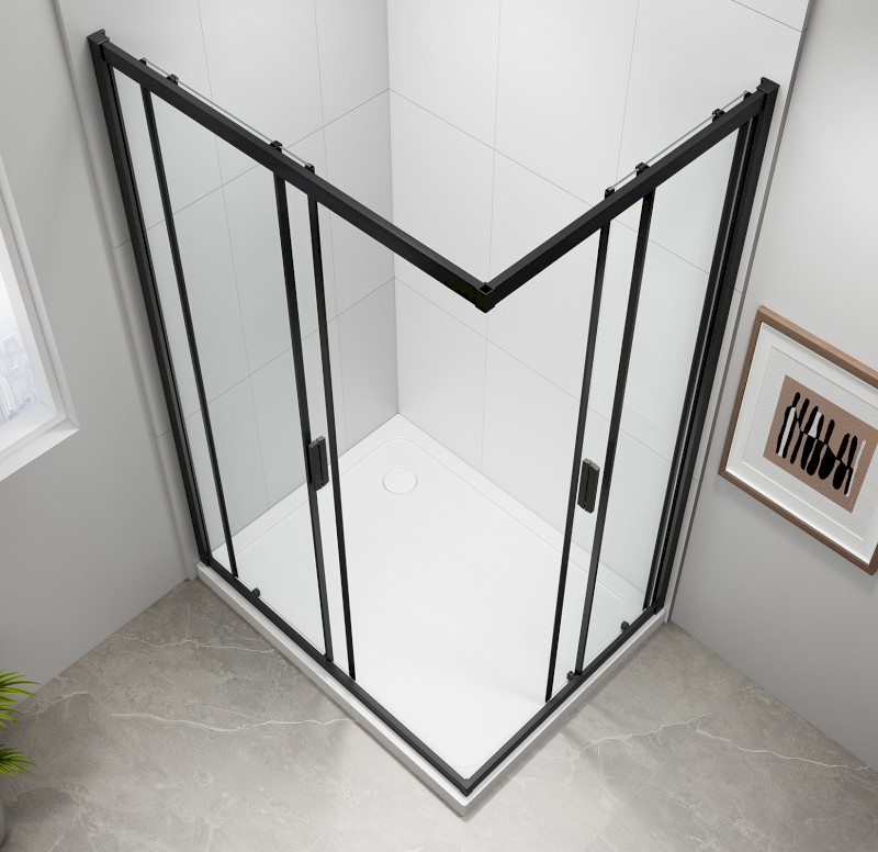 EASY BLACK obdélníková sprchová zástěna 900x800mm, čiré sklo EL5315B