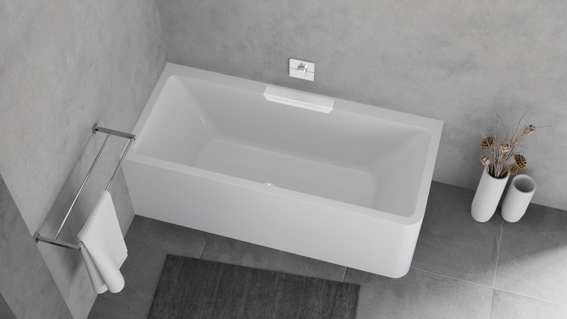 CASCATA L MONOLITH obdélníková vana 180x80x60cm, kaskáda bílá 73836ML.101