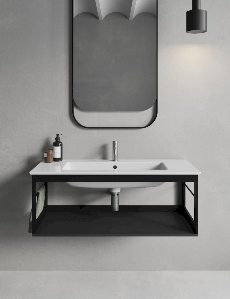 PURA konstrukce pod umyvadlo 102x46cm, černá mat MSP10228