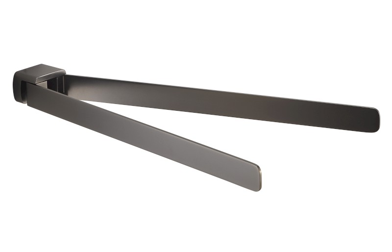 PIRENEI dvojitý držák ručníků otočný 350mm, gun metal PI2381