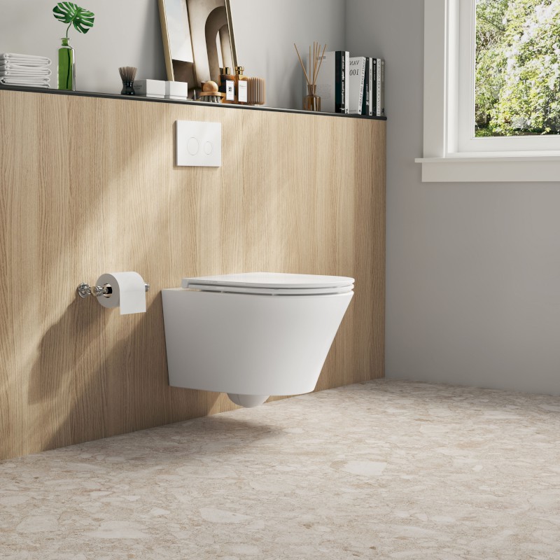 PACO závěsná WC mísa, Vortex Rimless, 36x53cm, bílá PZ1012V