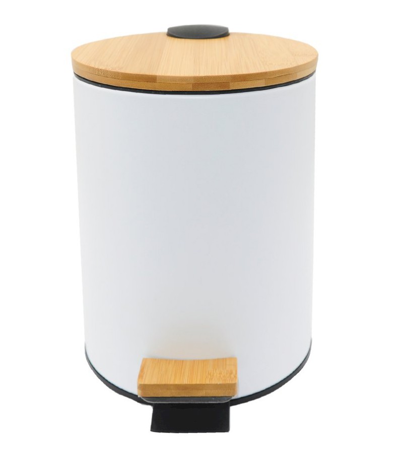 BAMBUS odpadkový koš kulatý 5l, Soft Close, bílá mat BI007