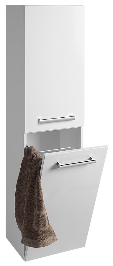 VEGA skříňka vysoká s košem, 40x150x31cm, bílá VG160