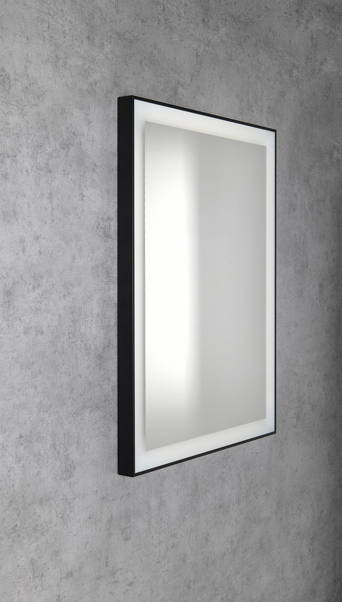 GANO zrcadlo s LED osvětlením 60x80cm, černá LG260