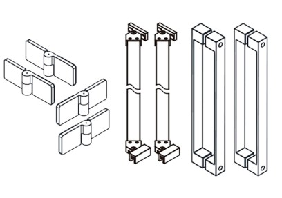 TRINITY komponenty dveří pro rohový vstup, černá mat GT22B