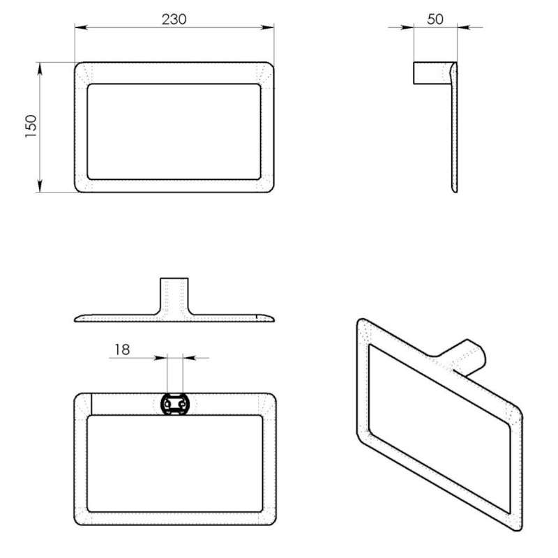 PIRENEI držák ručníků, gun metal PI7081