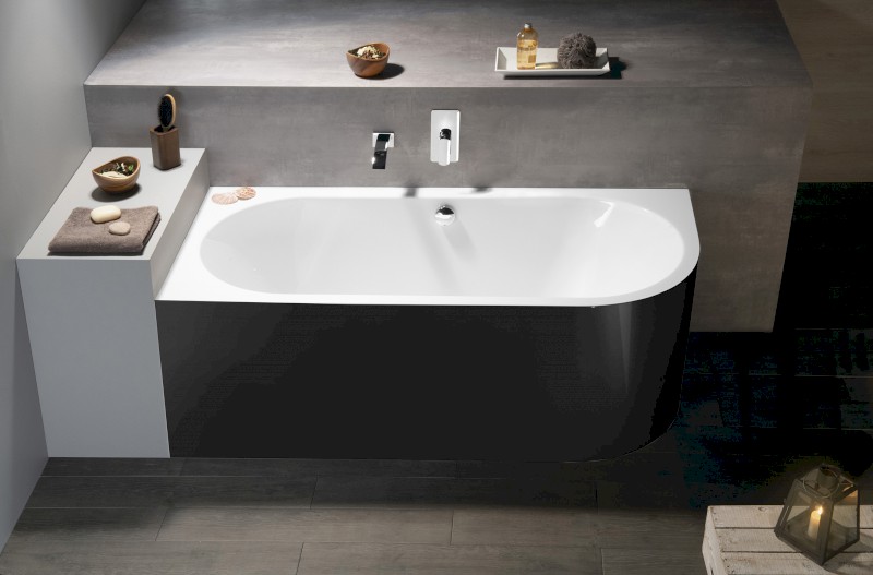 VIVA L MONOLITH asymetrická vana 170x75x60cm, bílá/černá 70119MB