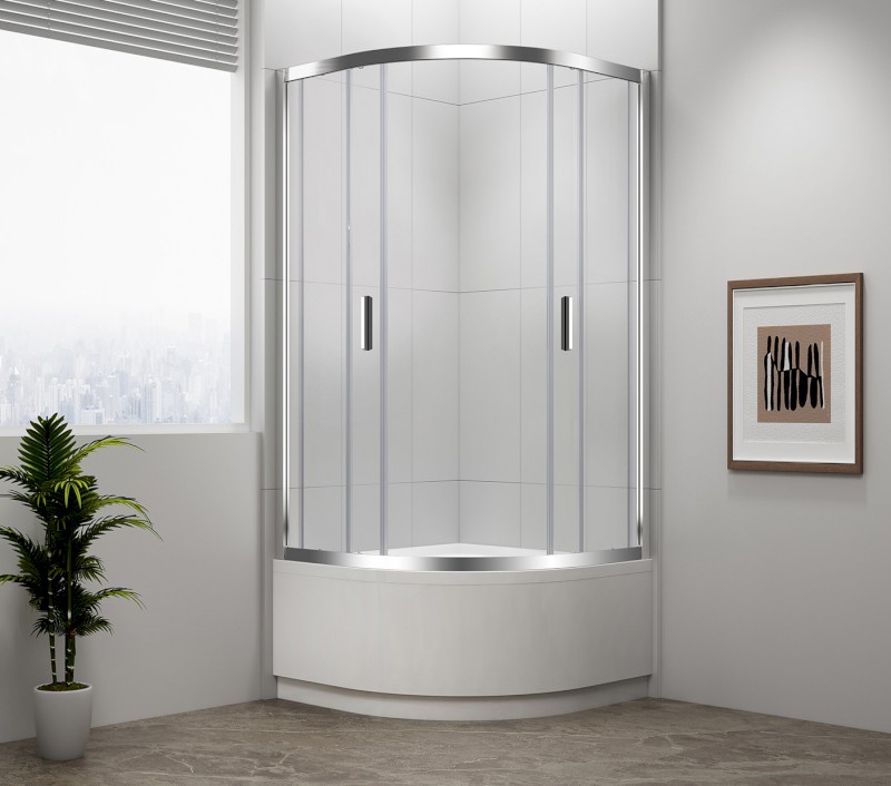 SELMA čtvrtkruhová sprchová zástěna 900x900x1650mm, čiré sklo MD2516