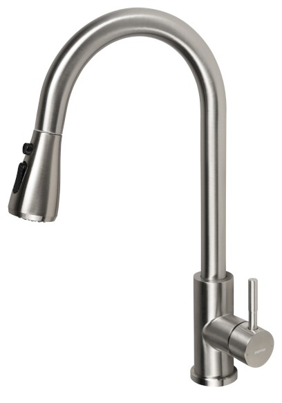 MIKELA stojánková dřezová baterie s výsuvnou sprškou, nikl 1106-30NK