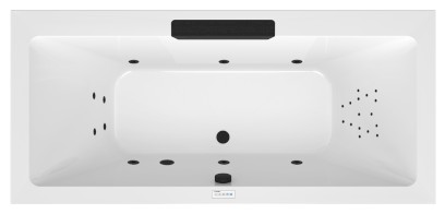 CASCATA hydromasážní vana, 185x85x45cm, kaskáda černá, Highline Hydro, černá 73836.102.5030