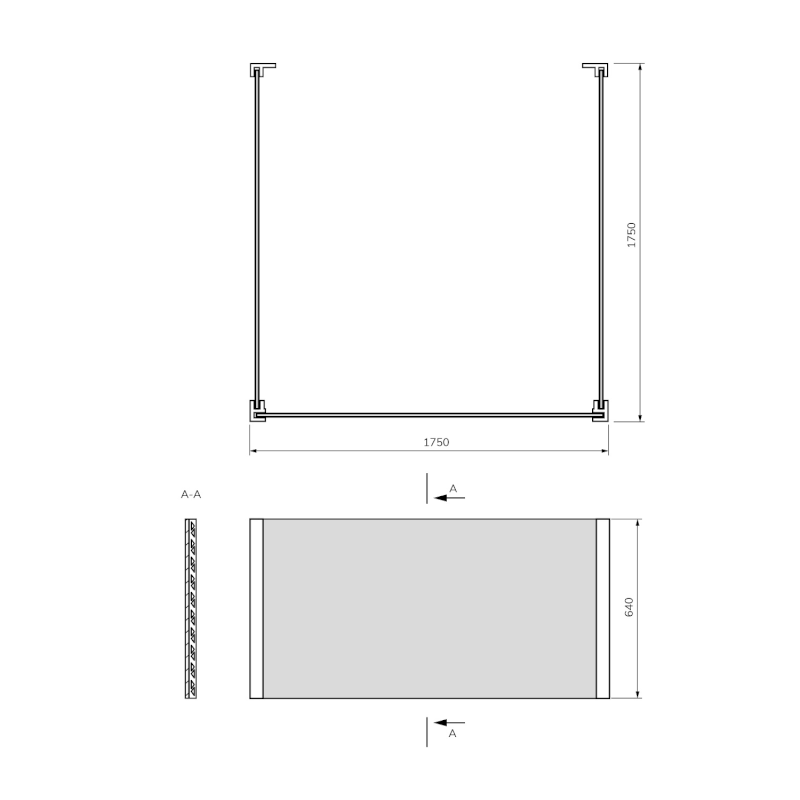 UNIVERSAL U panel 175x175x175x64cm 35366