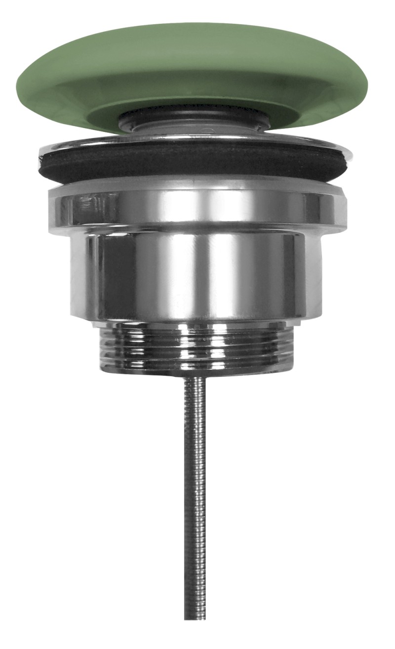 Umyvadlová výpust 5/4“, click-clack, velká zátka, 5-65mm, keramika, verde mat 923311