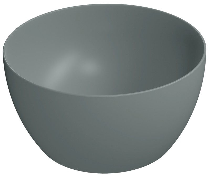 PURA keramické umyvadlo na desku vysoké, průměr 42cm, agave mat 885204