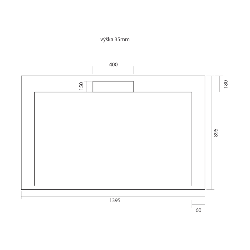 IRENA sprchová vanička z litého mramoru, obdélník 140x90cm, bílá HI14090