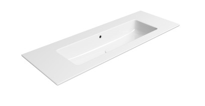 PURA keramické umyvadlo Slim 122x46cm, bez otvoru, bílá ExtraGlaze 8887011